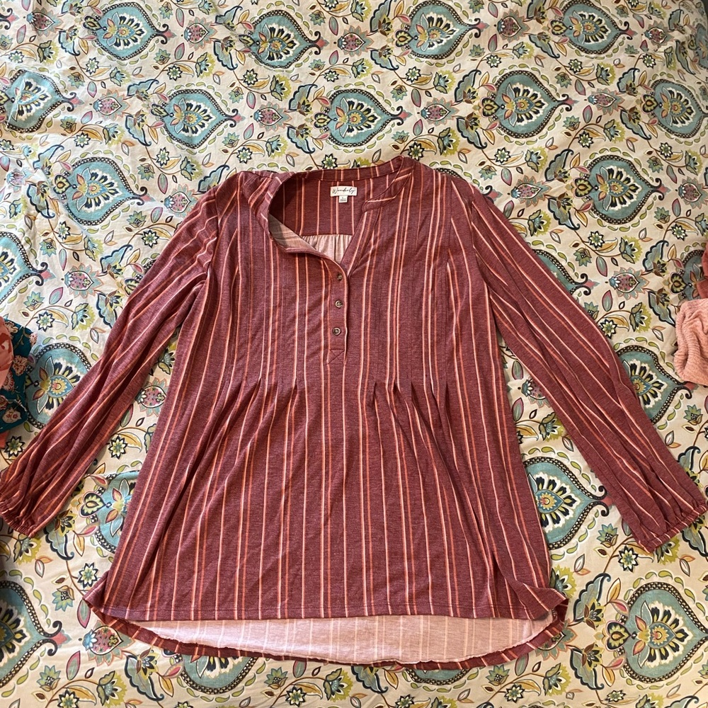 Universal Thread Pink Long Sleeve Polo Blouse  -*DM FOR MORE PICS OR INFO*